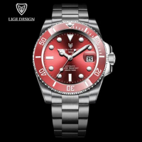 2023 LIGE New Watch Men Automatic Mechanical Tourbillon Clock Fashion Sport Diving Watch 100ATM Waterproof Luminous Watches Mens