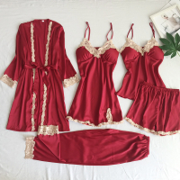 XIG Bekalan Rentas Sempadan Piyama Seksi Set Pakaian Rumah Wanita Saiz Besar Eropah dan Amerika Baju Mandi Lima Helai Baju Tidur Borong Atas Nama Keinginan R2023