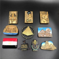 Egyptian Hand Painted Fridge Magnet Home Decor Refrigerator Sticker Pyramid Human Face Sphinx Tourist Souvenir Resin