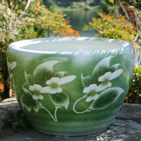 免運 花盆 景德鎮陶瓷大水缸特大號庭院客廳睡蓮缸荷花盆鐵樹盆景種樹養花盆特惠/開立發票M0911