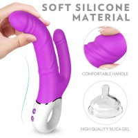 Double penetration vibrator anal clitoris stimulation vibrator