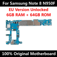 For SamSung Galaxy Note 8 N950F N950U N950FD 64GB MotherBoard Unlocked SM-N950F SM-N950FD Logic board EU Version 128GB