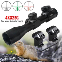 Pinty 4X32 Rifle Scope Mil Dot Illuminated Red&amp;Green Optics Hunting Air Sniper Air Sniper 20mm Rail for Air Rifle Optics