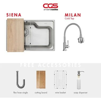 Paket Promo: CGS Siena Kitchen Sink + Kran Air CGS Milan stainless steel