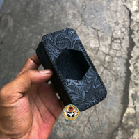 Leather Sleeve Case V3 FLOWER EMBOS Black Benang Hitam
