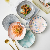 日式家用陶瓷菜盤子創意炒菜盤方形餐盤深盤【淘夢屋】