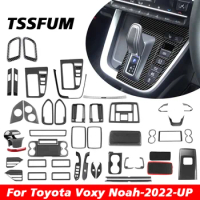 Car Interior Carbon Fiber Full Set Sticker Control Gear Shift Panel Cover for Toyota Voxy R90 Noah 90 2022 2023 2024 Accessories