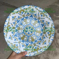 Piring Keramik 9inch Motif Batik-Piring Makan Cekung-Piring Keramik Tebal 23cm-Piring Cantik