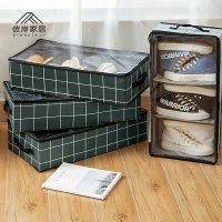 折疊布藝鞋盒鞋子收納盒透明抽屜式鞋柜學生宿舍家用大容量放鞋箱
