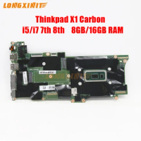 For Lenovo Thinkpad X1 Carbon 7th Laptop motherboard With. CPU I5 I7 8th RAM 8GB/16GB