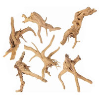 Aquarium Driftwood 6 Pieces Irregular Ornament for Fish for Tank Natural Branches Decorations 4in-6in Length