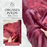 1/2 Meter Kain Organza Organdi Polos Premium Silk Kain Kaca Warna Red Cherry