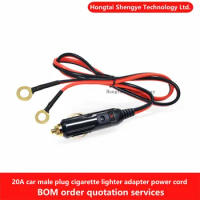 Car 20A Male Plug Cigarette Lighter Air Pump Refrigerator Power Cord with Cable Suitable for Cigarette Lighter Socket
