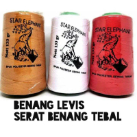 benang jahit levis tebal (serat tebal 20/3)  untuk 1 biji / benang jeans / alat jahit /  kebutuhan m