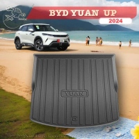 For BYD YUAN ATTO 3 UP 2024 TPE Custom Fit Car Trunk Mat All Season Black Cargo Mat 3D Shaped Laser Measured Trunk Liners
