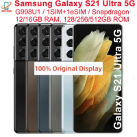 Samsung Galaxy S21 Ultra 5G G998U1 6.8" RAM 12/16GB ROM 128/256/512GB Snapdragon NFC Unlocked Original Android Cell Phone
