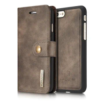 Original Luxury Flip Leather Case for Apple iPhone 15, 7, 8 Plus, 13, 14, XS, 11, 12 Pro Max, Removable Back Cover, Retro Wallet