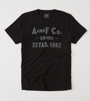 美國百分百【Abercrombie &amp; Fitch】T恤 AF 短袖 T-shirt 短T 麋鹿 黑色 S號 H996