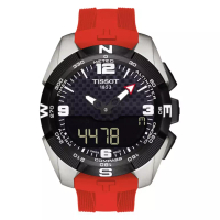 Tissot Jam Tangan Pria TISSOT T-Touch Expert Solar Black Dial Rubber Strap T091.420.47.057.00