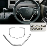 Stainless Steel Steering Wheel Panel Decoration Trim Car Styling Cover Sticker For Honda Freed GB5 6 7 8 2016+