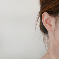 音符耳釘女999純銀氣質個性簡約小巧新款潮防過敏耳環飾