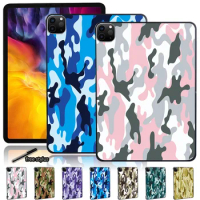 Tablet Ipad Case for Apple IPad Pro 11" 2018 2020 2021/Pro 9.7"/pro 2nd Gen 10.5" Camouflage Pattern Slim Cover + Free Stylus
