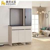 ASSARI-防火防潮全鋁4尺雙面屏風鞋櫃(寬120x深44x高196cm)