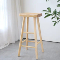 T high stool simple bar stool square stool home bar stool solid wood bar stool KTV chair bar stool bar chair wood