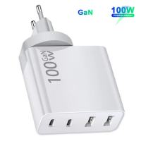 100W 4 Port GaN USB C Type-C Power Adapter PD3.0 87W/65W/45W/20W Fast Charger for Macbook Pro SAMSUNG S22 Ultra S21+ Note 20 10+