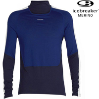 Icebreaker Sonebula GT200 女款 高領長袖上衣/美麗諾羊毛排汗衣 0A59JU 090 深藍/白線條