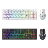 Wireless Keyboard and Mouse PC Gaming Keyboard RGB Backlit Keyboard Keycaps Keyboard Mouse Gaming Mouse