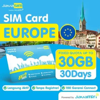 JavaMifi SIM Card EUROPE Fixed Quota | SIM CARD EROPA Quota 3GB - 10 HARI