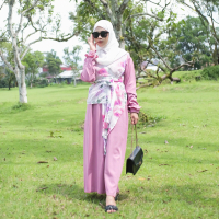 Gamis Baju Lebaran 2024 Perempuan Ameena Dress Wanita Panjang Muslim Nyaman
