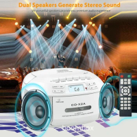 Portable CD Cassette Bluetooth Speaker Outdoor AM/FM Radio Recorder Tape CD Player Student Learning Machine USB MP3 Music Player