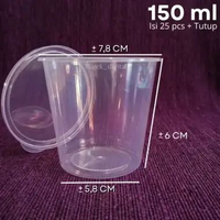 Cup 150 ml + Tutup (isi 25 pcs) Merk VICTORY #Tutup Pisah 150 ml