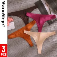 WarmSteps 3Pcs/Lot Women's Seamless Thongs Solid M-XXXL Plus Size Panties for Women Lingerie Intimate G Strings Thongs 3 Pieces