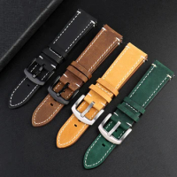 Genuine Leather Watchbands Bracelet Black Green Brown Cowhide Watch Strap For Tissot Men 20mm 22mm 24mm Quick Release Wrist Band