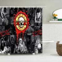 Guns N' Roses Rock band Shower Curtain 3D Bathroom Curtain Fabric Waterproof Polyester Washable Bath Screen Curtain Set X11