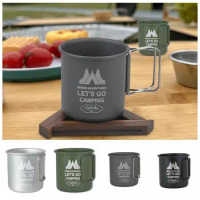 300ML Camping Mug Aluminium Alloy Folding Cup Nature Hike Mug Ultra-Light Travel Water Cup Outdoor Picnic Camping Cookware