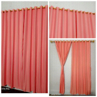 Gorden Jendela Polos Pink Peach Korden Hordeng Pintu Smokring 12