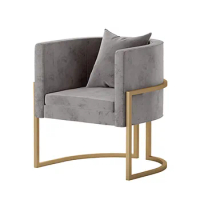 Light Luxury Modern Single Sofa Chair Gold Living Room Sofa Furniture Cafe Negotiation Chair Nordic Leisure Lazy Sofa Chair