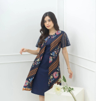 MATERNEL Baju busui baju hamil Julie dress batik modern - bukaan kanan kiri