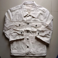 ✧GAP JACKET JEANS SZXS. ผูู้ชาย สีขาวครีมตามรูป*ใส่พอดีๆ ผ้ายีนส์เนื้อนิ่ม❅