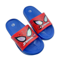 【樂樂童鞋】台灣製漫威蜘蛛人拖鞋-藍色(台灣製 台灣製童鞋 正版授權 漫)