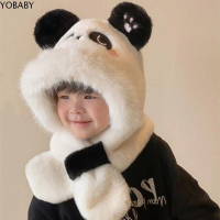 YOBABY Hoạt hình Ấm áp Khăn Choàng Gấu trúc vải lông Mềm Chụp tai Mũ tai gấu Dày Chống gió Khăn choà