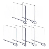 Acrylic Closet Storage Divider Transparent Clothes Partition Book Clapboard Desktop Storage Divider Wall Cabinet Separator Shelf