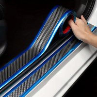 1m Anti-Scratch Threshold Bumper Sticker for Car Door Protection Carbon Fiber Texture Door Sill Stri