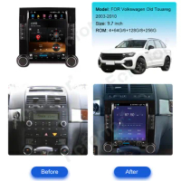 8+256GB 5G LTE Android13 For Volkswagen TOUAREG 2003-2010 VW T5 Tesla Radio Android 11 128GB Car GPS Navigation Auto HeadUnit