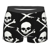 Fashion Jolly Roger Boxers Shorts Underpants Male Breathbale Pirate Skull Briefs Underwear