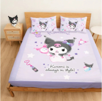 【Kuromi 酷洛米】妝酷女孩 - 床單 - Sanrio 三麗鷗 |台灣製造 台灣直送 雙人加大床單